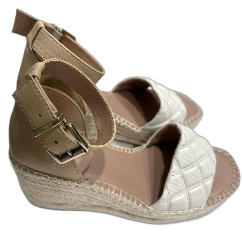 Nordstrom Carmen Espadrille Platform Wedge Sandal Beige Leather Size 8